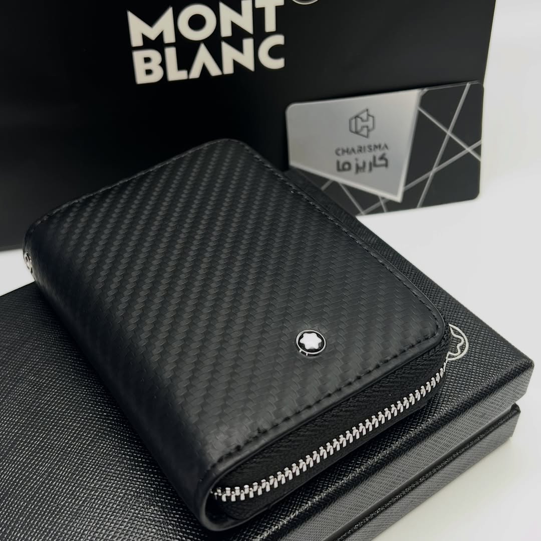 جاکارتی آکاردئونی مونبلان Montblanc | پشت عکس خور ۵ طرح چرم | فضای ۱۵ کارت